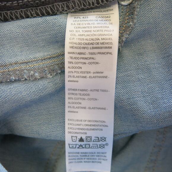 Levi Signature Maternity Jeans Size M Stretch Distressed Light Wash Skinny Blue - Picture 10 of 12